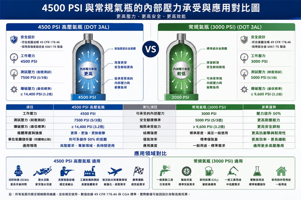 4500 PSI 氣瓶應用