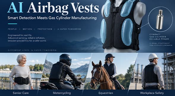 How Do AI Airbag Vests Work? Four Applications and OEM Gas Cylinder Manufacturing Considerations