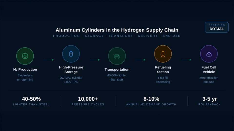 What Makes Aluminum Cylinders Ideal for Hydrogen Storage and Transportation?